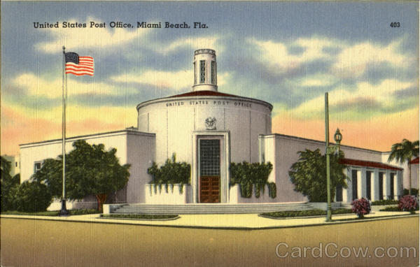 United States Post Office Miami Beach Florida