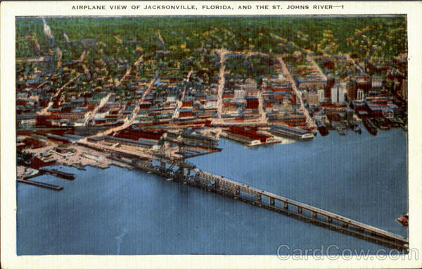 Airplane View Of Jacksonville And The St. Johns River. Florida