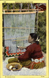 Avajo Indian Rug Weaver Postcard