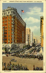 Venth Street West From Broadway Los Angeles, CA Postcard Postcard