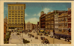 View of City Hall Plase, Park Building and Past Office Postcard