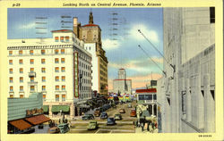 Looking North, Central Avenue Postcard