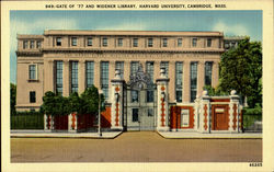 Gate Of '77 And Widener Library, Harvard University Postcard