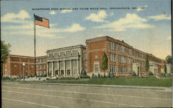Shortridge High School And Caleb Mills Hall Postcard