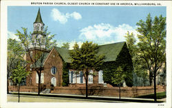 Bruton Parish Church,Oldest Church In Constant Use In America Williamsburg, VA Postcard Postcard