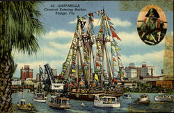 GASPARILLA. Carnival Entering Harbor Postcard