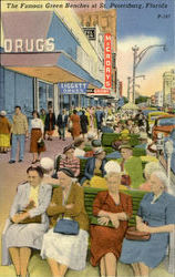 The Famous Green Benches Postcard