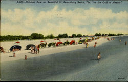 Cabana Row on Beautiful "on the Gulf of Mexico" Postcard