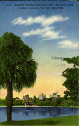 Orlando Business Section, Lake Eola Park Postcard