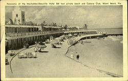 Panorama of the Macfadden-Deauville Hotel 500 foot private beach and Cabana Club Postcard