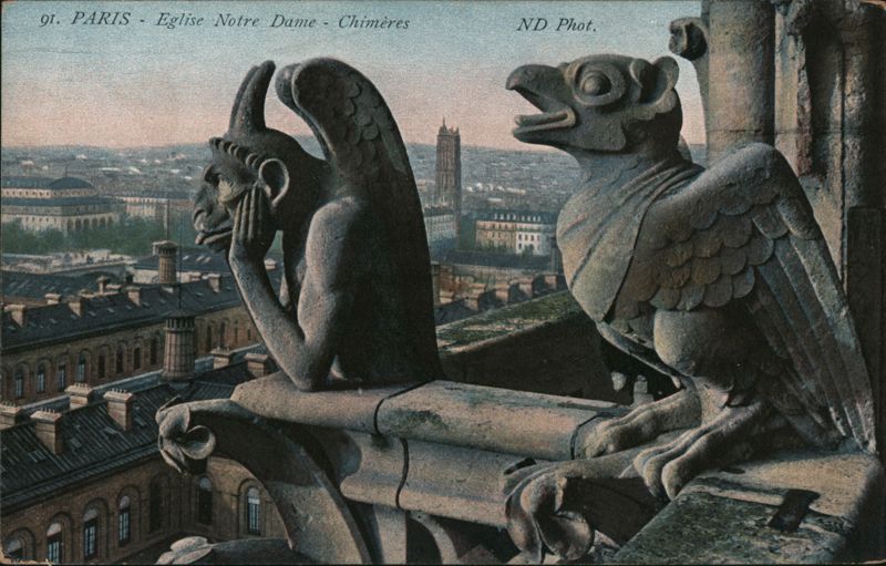 Gargoyles of Notre Dame Cathedral, Paris France