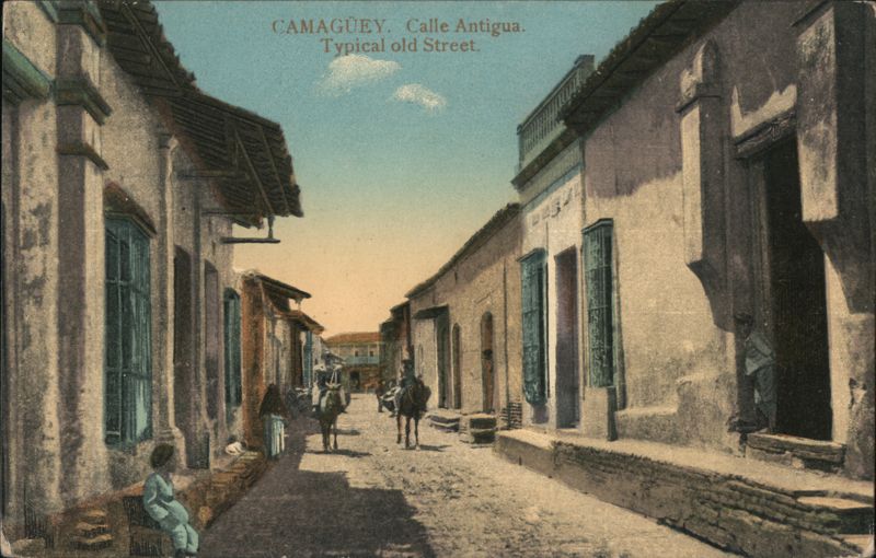 Calle Antigua, Typical Old Street Scene in Camagüey, Cuba