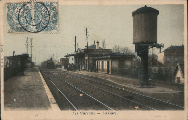 Les Mureaux Train Station with Steam Locomotive France