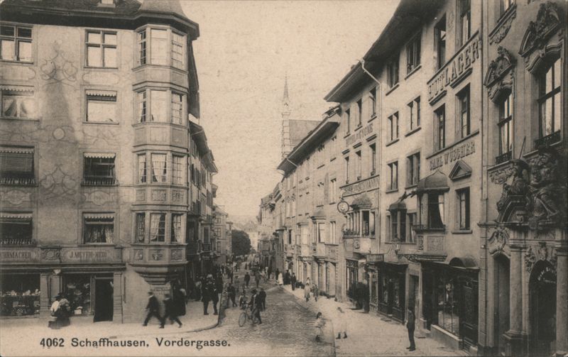 Schaffhausen Vordergasse Street Scene Switzerland