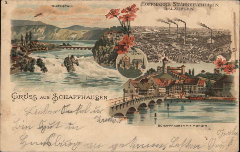Rhine Falls, Laufen Castle, Schaffhausen Cityscape & Hoffmann Starch Factories Switzerland
