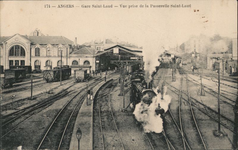 Angers Saint-Laud Train Station View from Footbridge France