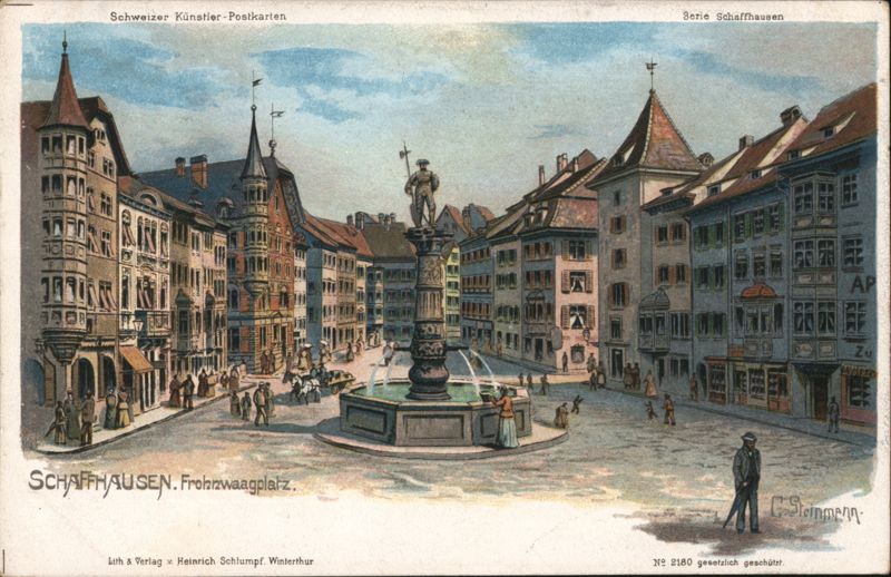 Fronwagplatz Fountain and Town Square, Schaffhausen, Switzerland