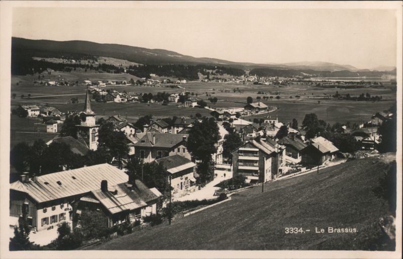 Le Brassus, Valley View with Church Steeple Switzerland
