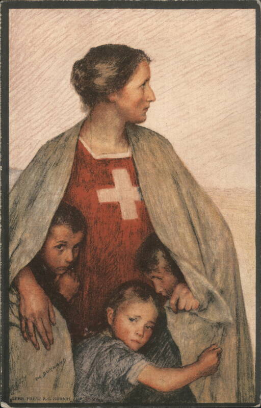 Swiss Red Cross Nurse Protecting Children Rg. Duthand