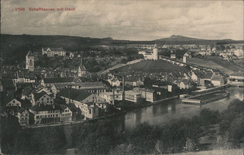Schaffhausen with the Munot Fortress and Rhine River Switzerland