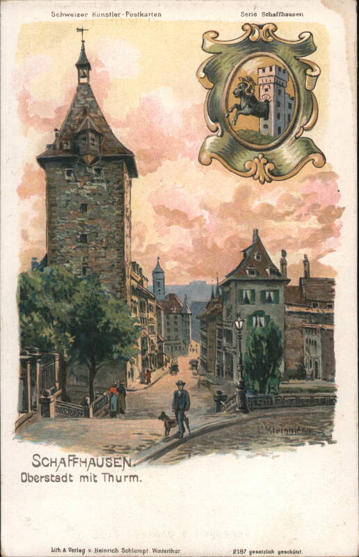 Oberstadt mit Thurm, Schaffhausen, Switzerland - Colorful Cityscape