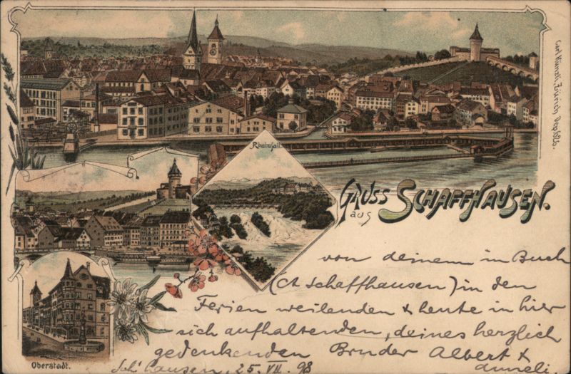 Gruss Schaffhausen Rhine Falls & City View Switzerland