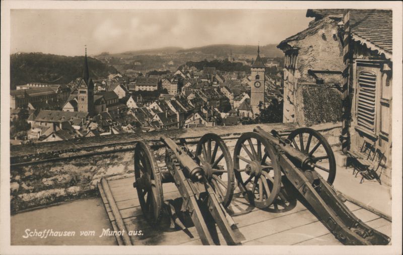 Schaffhausen from Munot Fortress with Cannons Switzerland