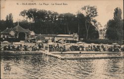 Isle-Adam Plage - Le Grand Bain: Lakeside Swimming Area Postcard