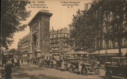 Paris: St-Denis Boulevard and Ancient Gate Postcard