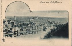 Schaffhausen Cityscape with Munot Fortress and Rhine River Postcard