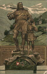 Tell Monument with Child, Switzerland Postcard