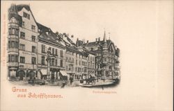 Fronwagplatz, Schaffhausen, Switzerland - Street View with Fountain Postcard