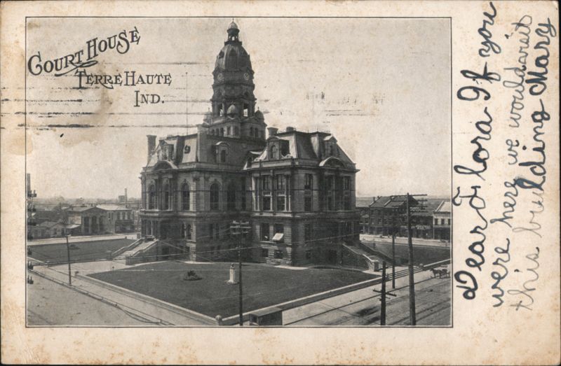 Court House Terre Haute Indiana Postcard Court House Terre Haute Indiana Postcard