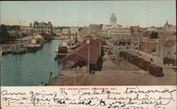 Waterfront, Stockton, CA Postcard