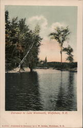 Entrance to Lake Wentworth, Wolfeboro, NH Postcard
