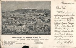 Omega Watch Co. Factories, Bienne, Switzerland Postcard