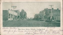 Main Street, Shelton, Nebraska - Looking South Postcard