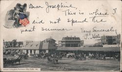 Arrival of Six Train, Seabright, NJ Postcard