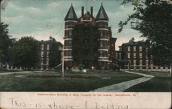 Administration Building at State Hospital for the Insane, Osawatomie Postcard