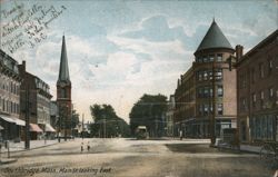 Main St. Looking East, Southbridge, Mass. Postcard