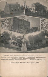 Group of Historic Mormon Houses in Nauvoo, Ill. Postcard