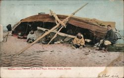 Eskimo Ivory Carvers from East Cape, Siberia Postcard