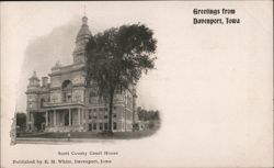Scott County Court House, Davenport, Iowa Postcard