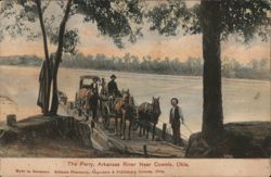 The Ferry, Arkansas River Near Coweta, Okla. Postcard