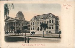 San Jose, Cal. Hall of Records and Court House Postcard