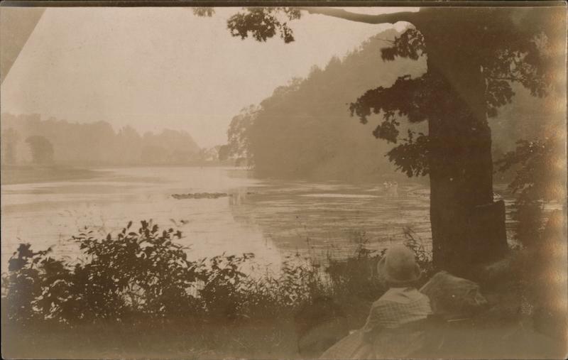 Woman on the bank of a river New Paltz New York