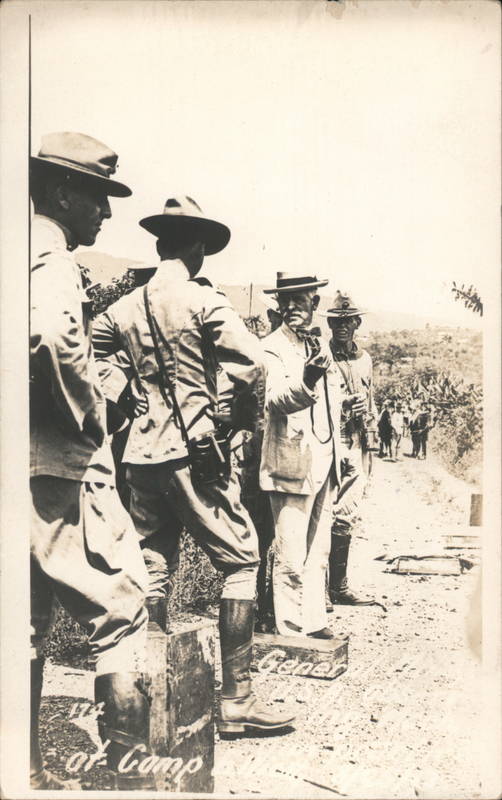 US General at Camp with Soldiers World War I