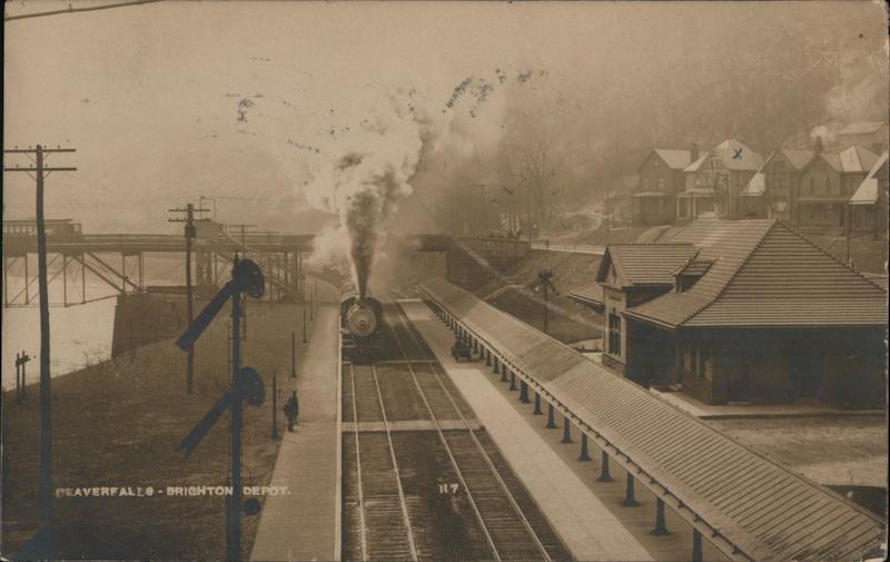 BeaverFalls Brighton Depot Beaver Falls, PA Postcard