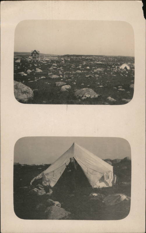 Rocky Field & Tent, Oak St. Double Photo Groton Long Point Connecticut