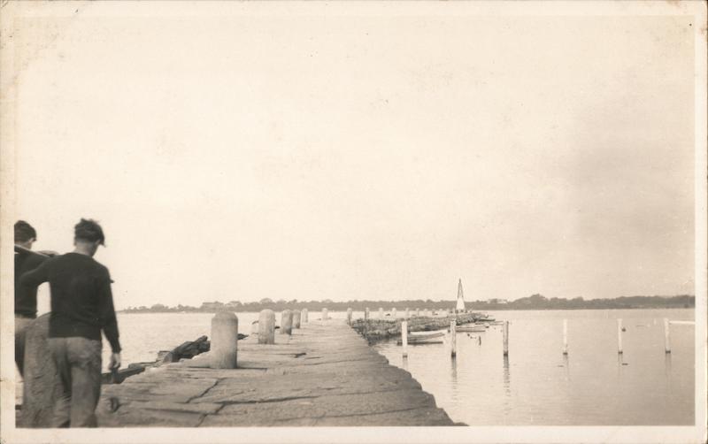 Stone Wharf Stonington, CT Postcard